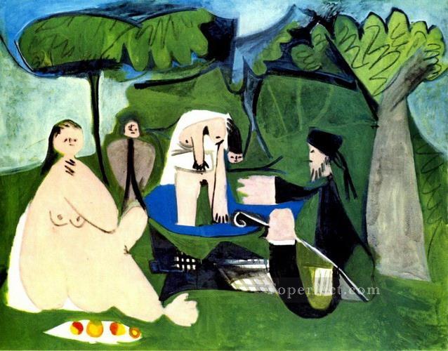 Le dejenuer sur l herbe Manet 1 1960 Cubismo Pintura al óleo